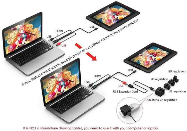 Alt view image 5 of 5 - XPPen Drawing Tablet with Screen Full-Laminated Graphics Drawing Monitor Artist13.3 Pro Graphics Tablet with AC42 Graphics Tablet Stand