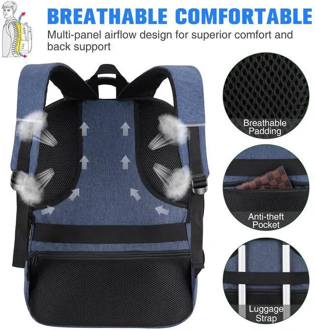 Alt view image 5 of 5 - YAMTION School Backpack for Men and Teen Boys,College Bookbag Laptop Backpack Schoolbag with USB Port for High School Students Adult Work Office