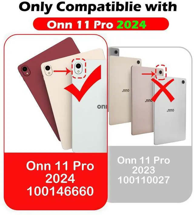 Alt view image 2 of 5 - YRH for Onn 11 inch Tablet Pro Case (2024) Model 100146660, with Strap Stand Handle, Kids EVA Cover for Walmart Surf Onn Tablet Pro 11 inch Case, Pink