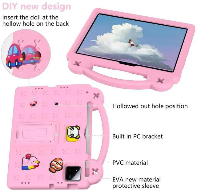 Alt view image 5 of 5 - YRH for Onn 11 inch Tablet Pro Case (2024) Model 100146660, with Strap Stand Handle, Kids EVA Cover for Walmart Surf Onn Tablet Pro 11 inch Case, Pink