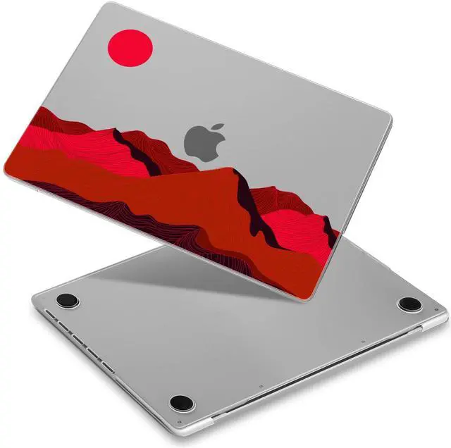 Main image of Yebiseven for M3/M2/M1 MacBook Pro 14" Case 2023 2021 Released A2918/ A2992/ A2779/ A2442, Hard Shell Case with Keyboard Cover+Screeen Film+OTG Adapter+2 Webcam Covers, Sunset