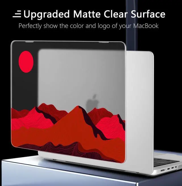 Alt view image 4 of 5 - Yebiseven for M3/M2/M1 MacBook Pro 14" Case 2023 2021 Released A2918/ A2992/ A2779/ A2442, Hard Shell Case with Keyboard Cover+Screeen Film+OTG Adapter+2 Webcam Covers, Sunset
