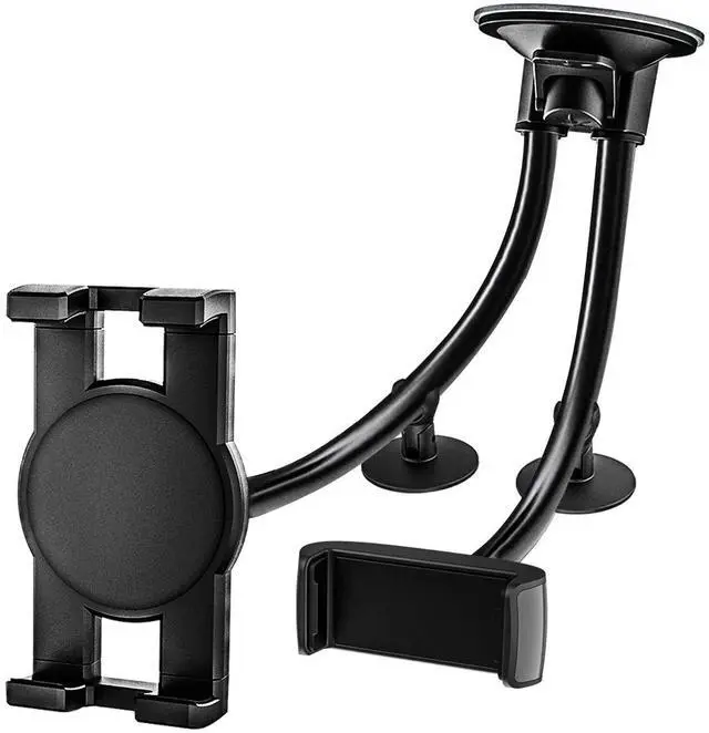 Main image of woleyi Dual Car Tablet Mount, Windshield Car Window Phone & Tablet Holder with Double Long Arm Suction Cup for iPad Pro/Air/Mini, Galaxy Tab/Z Fold, Fire HD, iPhone, More 4-13" Cell Phones and Tablets