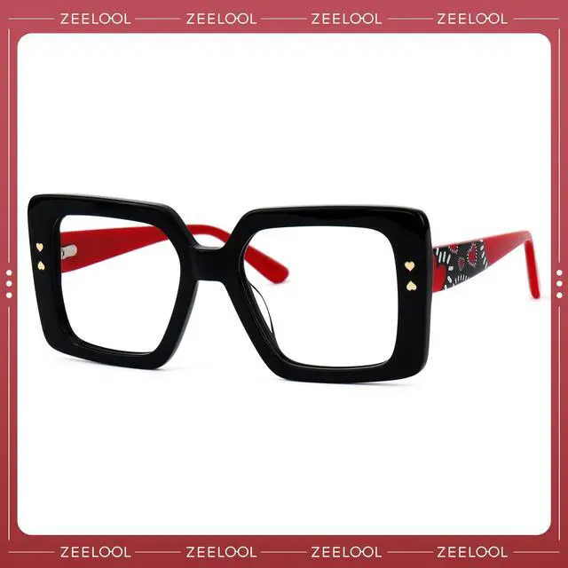 Alt view image 2 of 5 - Zeelool Fashion Oversized Square Blue Light Blocking Glasses for Women Men ZJGA574067-01B Black