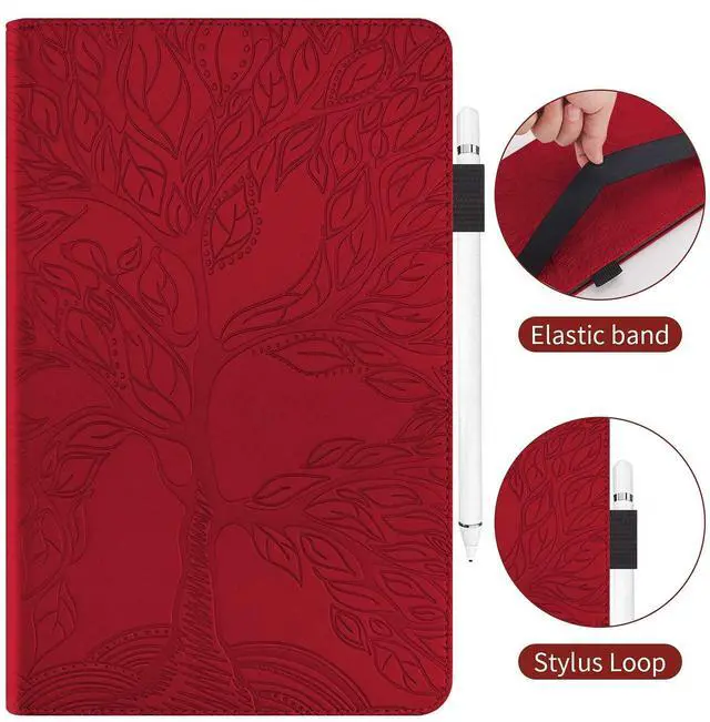 Alt view image 2 of 5 - TIPOYOROO Case for Samsung Galaxy Tab S10 Ultra 2024 /S9 Ultra 14.6 Inch 2023 PU Leather Multi-Angle Viewing Folio Stand Cover with Card Slot Pen Holder for SM-X920/X926B/X910/X916-Red