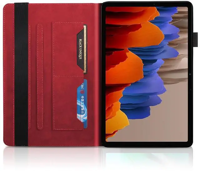Alt view image 3 of 5 - TIPOYOROO Case for Samsung Galaxy Tab S10 Ultra 2024 /S9 Ultra 14.6 Inch 2023 PU Leather Multi-Angle Viewing Folio Stand Cover with Card Slot Pen Holder for SM-X920/X926B/X910/X916-Red