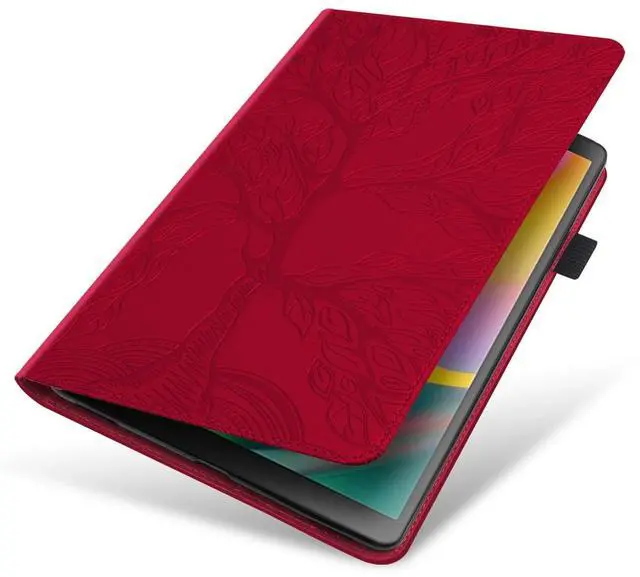 Alt view image 4 of 5 - TIPOYOROO Case for Samsung Galaxy Tab S10 Ultra 2024 /S9 Ultra 14.6 Inch 2023 PU Leather Multi-Angle Viewing Folio Stand Cover with Card Slot Pen Holder for SM-X920/X926B/X910/X916-Red