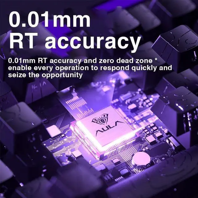 Alt view image 3 of 5 - Aula Hero 68HE Magnetic Switch Gaming Keyboard, 60% Layout Wired Mechanical Keyboard with Adjustable Actuation, RGB Backlit, Side Printed PBT Keycaps, Rapid Trigger Mode, 8K Hz Polling Rate (Pink)