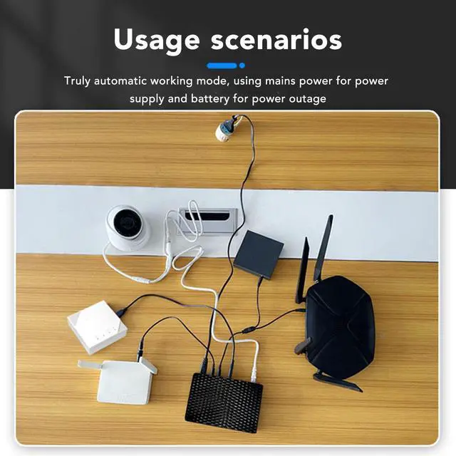 Alt view image 2 of 5 - UPS Power Supply 5V 2A, 9V 12V DC 15V 24V POE, Backup Battery Pack for Router Camera, Fingerprint Attendance Machine