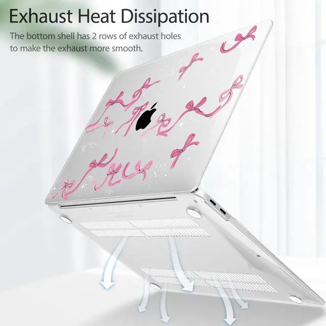 Alt view image 4 of 5 - Tuiklol for MacBook Air 13 inch 2021-2018 Release M1 A2337/A2179/A1932 with Retina Display Touch ID,Hard Shell Case and Keyboard Cover for MacBook Air 13.3'' Cover,Bowknot