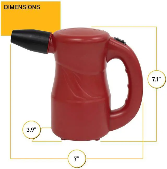 Alt view image 4 of 5 - XPOWER A-2S Cyber Duster Electric Air Duster for Dusting, Drying, Inflating, Blowing, Car Detailing, Computer, Leaf Blowing, 90 CFM, 2 Nozzles + 1 Brush, High Performance Motor, Eco-Friendly, Red