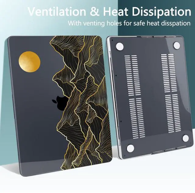 Alt view image 5 of 5 - TWOLSKOO Compatible with MacBook Pro 16 inch Case M4 A3403 A3186 M3 A2991 M2 A2780 M1 A2485 (2024-2021) Pro/Max Chip, Plastic Hard Shell & Keyboard Cover & Trackpad Film, Golden Mountain