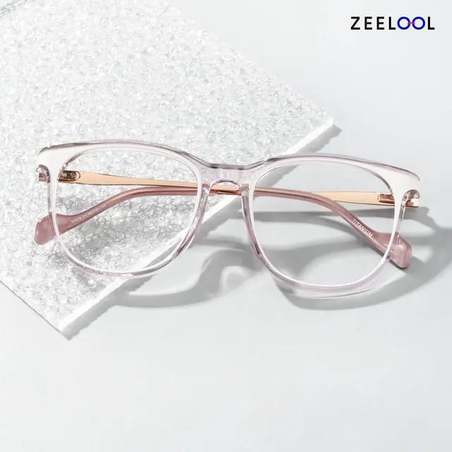Alt view image 5 of 5 - Zeelool Blue Light Blocking Glasses for Woman, Round Fashion Fake Glasses Computer Eyeglasses Anti UV, Eyestrain and Glare with Non-prescription Clear Lenses ZJGX850090-03B