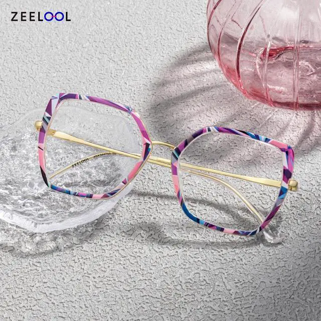 Alt view image 5 of 5 - Zeelool Blue Light Blocking Glasses for Woman, Fashion Glasses Computer Eyeglasses Anti UV, Eyestrain & Glare Eyewear with Spring Hinge Keller ZJGX344755-05B