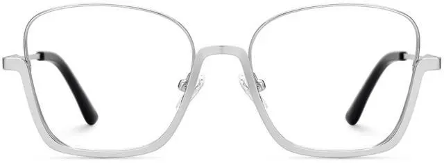 Main image of Zeelool Stylish Oversized Metal Square Blue Light Blocking Glasses for Women Computer Glasses Malidy ZJGM743257-02 Silver