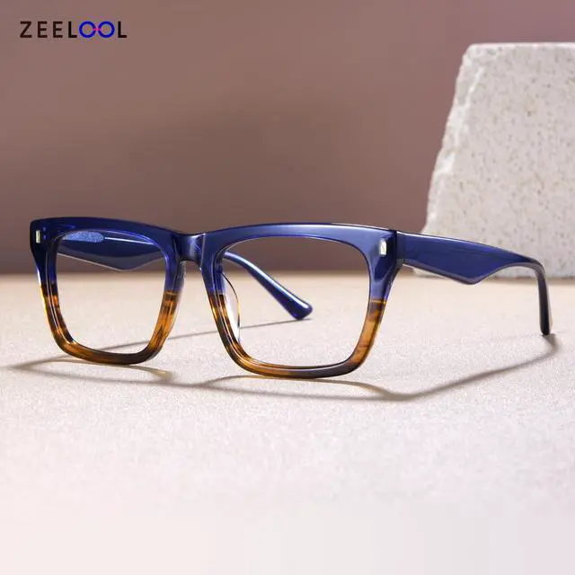 Alt view image 5 of 5 - Zeelool Blue Light Blocking Glasses for Men, Rectangle Fashion Glasses Frame Eyeglasses with Anti UV Glare & Eyestrain Lens ZJGA996987-01B