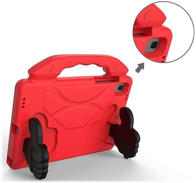 Alt view image 4 of 5 - SaharaCase YES! Series KidProof Case for Samsung Galaxy Tab A8 10.5 Inch (2021) [Shockproof Bumper] Rugged Child Protection Antislip Integrated Kickstand (Red)