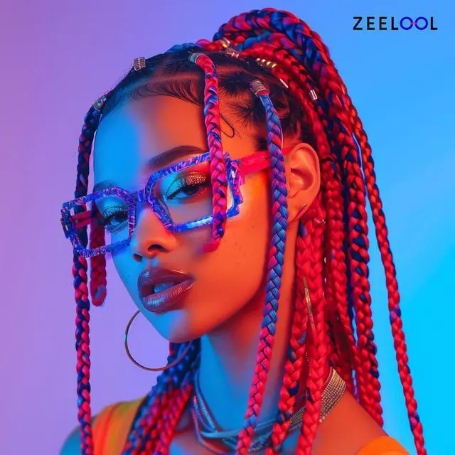 Alt view image 2 of 5 - Zeelool Blue Light Glasses for Women Blue Eyeglasses Frames with Spring Hinges Rectangle Bluelight Blocking Eyewear JGA976890-01B