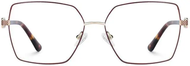 Main image of Zeelool Blue Light Blocking Glasses for Women, Metal Fashion Glasses Frame Eyeglasses with Non-prescription Clear Lenses ZJGM374867-05B