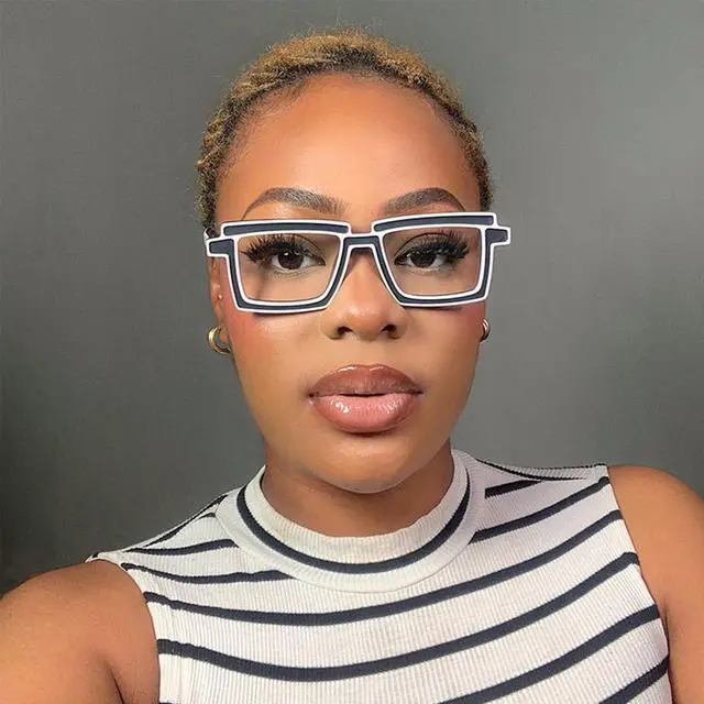 Alt view image 3 of 5 - Zeelool Rectangle Glasses Stylish Eyewear for Women Blue Light Blocking Glasses Anti Eyestrain Glasses ZJGP094654-06 Black