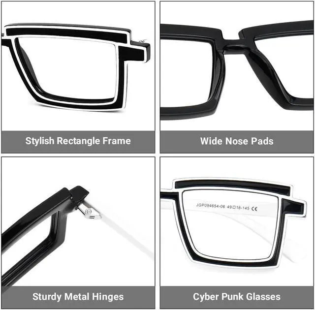 Alt view image 5 of 5 - Zeelool Rectangle Glasses Stylish Eyewear for Women Blue Light Blocking Glasses Anti Eyestrain Glasses ZJGP094654-06 Black