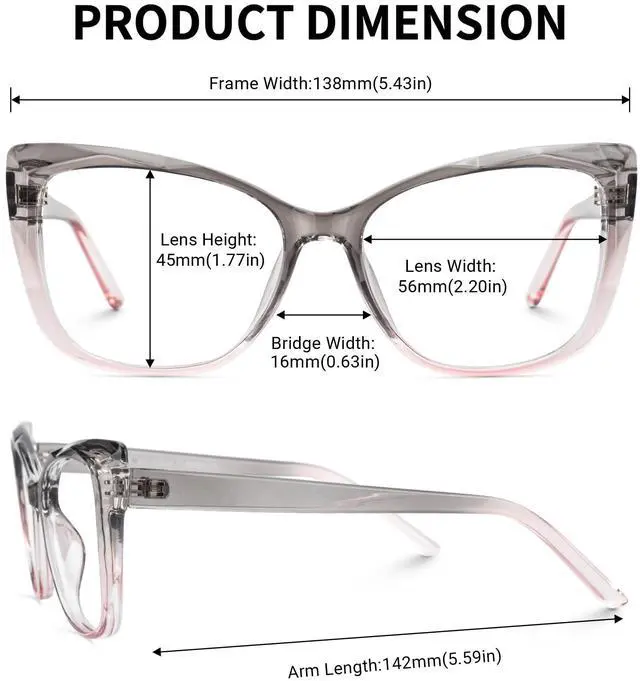 Alt view image 5 of 5 - Zeelool TR90 Square Glasses for Women Blue Light Blocking Glasses Anti Eyestrain Glasses Farris ZJGT002098-11 Gray