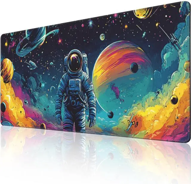 Main image of ZOCOZY Extra Large Gaming Mouse Pad 48"x24", Non-Slip Rubber Base Galaxy Astronaut Space Mouse Pad, Waterproof Keyboard Mat with Stitched Edges for Work, Game, Office, Desk