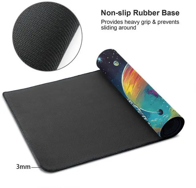 Alt view image 4 of 5 - ZOCOZY Extra Large Gaming Mouse Pad 48"x24", Non-Slip Rubber Base Galaxy Astronaut Space Mouse Pad, Waterproof Keyboard Mat with Stitched Edges for Work, Game, Office, Desk