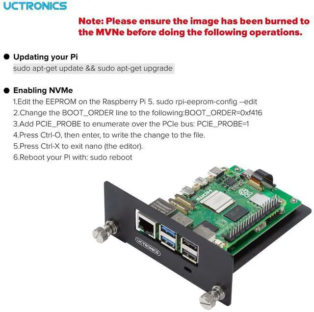 Alt view image 2 of 5 - UCTRONICS 1U Rack Mount for Raspberry Pi 5, 19" Server Rack with 4 PCIe to M.2 NVME SSD Adapters, Support Up to 4 Pi 5