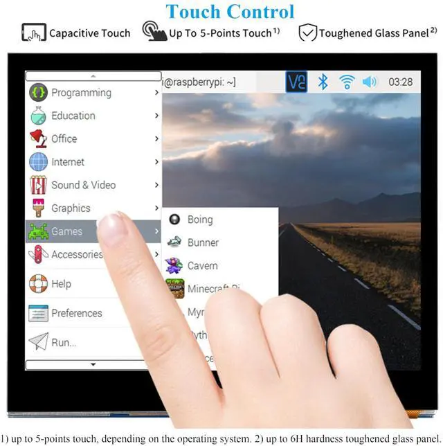 Alt view image 5 of 5 - UeeKKoo 3.5inch DPI LCD Compatible with Raspberry Pi 5/4B/3B+/3B/2B/Zero/Zero W/WH/Zero 2W, Capacitive Touch Screen, 640x480 Resolution IPS LCD,Toughened Glass Cover, Low Power