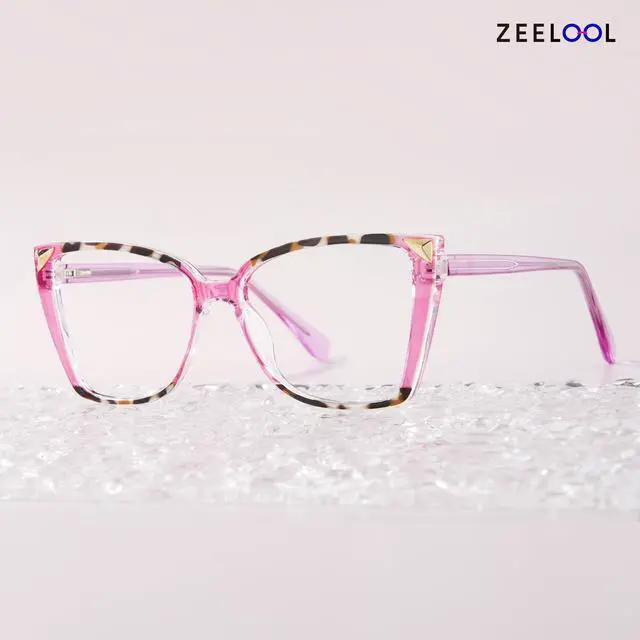 Alt view image 2 of 5 - Zeelool Oversized Blue Light Glasses for Woman Red Butterfly Eyeglasses Fashion Computer Eyewear Anti Eyestrain Shelia JGT345649-02B