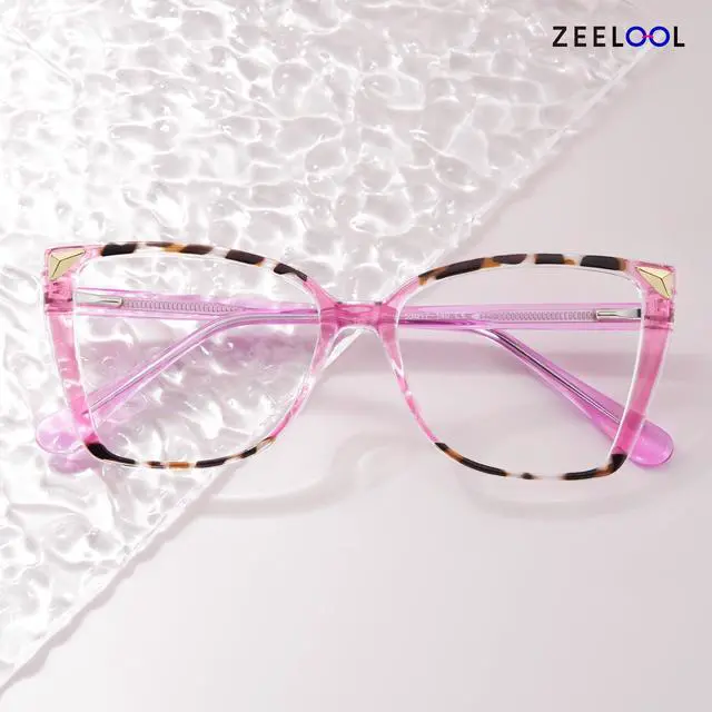 Alt view image 3 of 5 - Zeelool Oversized Blue Light Glasses for Woman Red Butterfly Eyeglasses Fashion Computer Eyewear Anti Eyestrain Shelia JGT345649-02B
