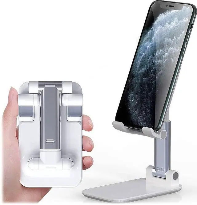 Alt view image 3 of 5 - ZERODAMAGE SAHARA CASE SaharaCase Foldable Stand for Most Cell Phones and Tablets up to 10" [Aluminum Alloy Construction] Rugged Protection Anti-Slip Grip (White)