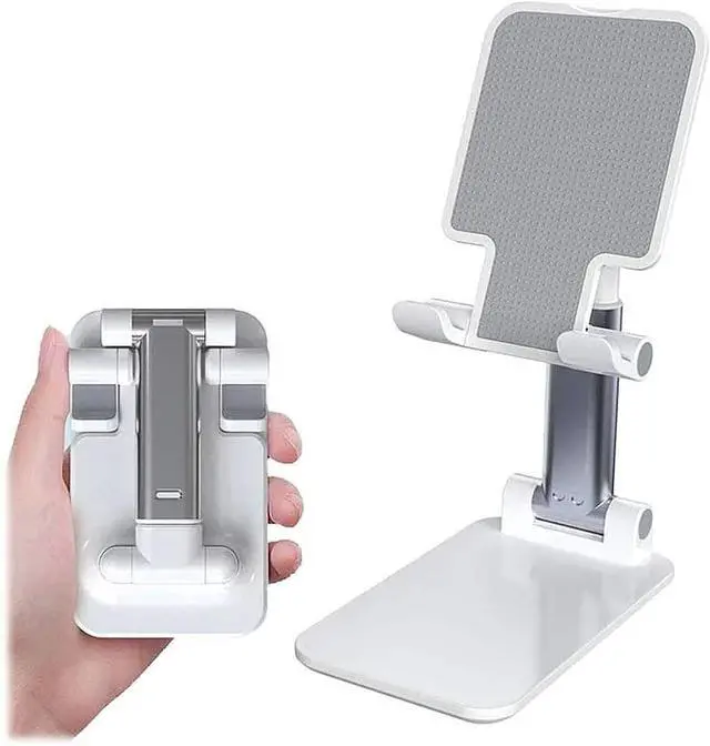 Alt view image 4 of 5 - ZERODAMAGE SAHARA CASE SaharaCase Foldable Stand for Most Cell Phones and Tablets up to 10" [Aluminum Alloy Construction] Rugged Protection Anti-Slip Grip (White)