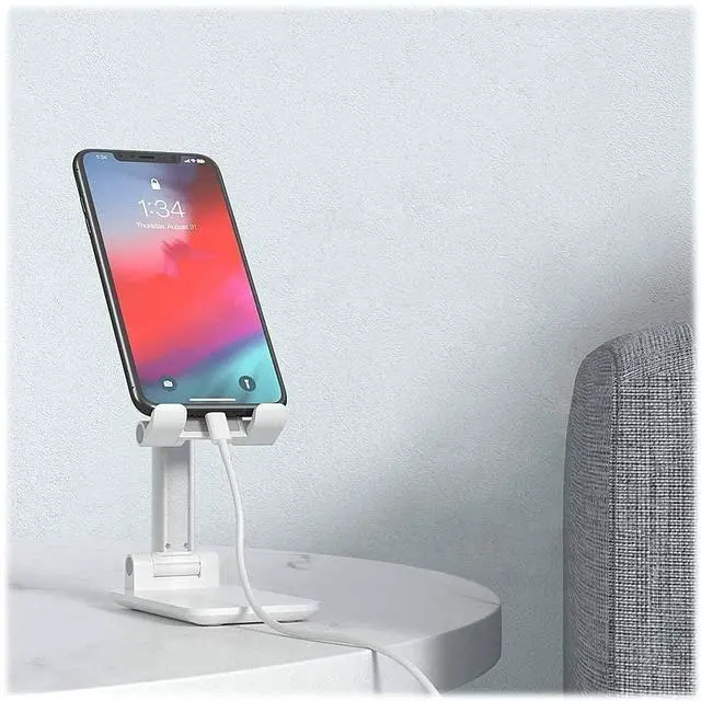 Alt view image 5 of 5 - ZERODAMAGE SAHARA CASE SaharaCase Foldable Stand for Most Cell Phones and Tablets up to 10" [Aluminum Alloy Construction] Rugged Protection Anti-Slip Grip (White)