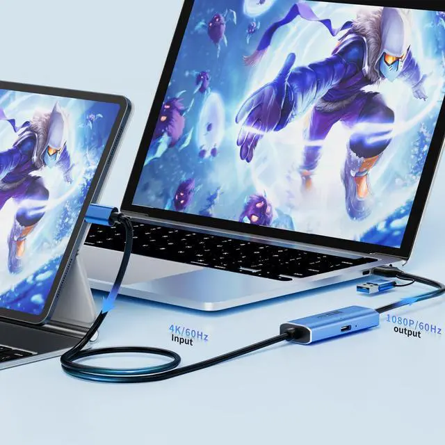 Alt view image 3 of 5 - USB C Video Capture Card. Join PD100W Fast Charge, Type C to USB-A/C USB3.0. Support 1080P 60FPS Acquisition Recording and 4K@60Hz Hd Input,Support for Games and Streaming Media,Wide Compatibility.