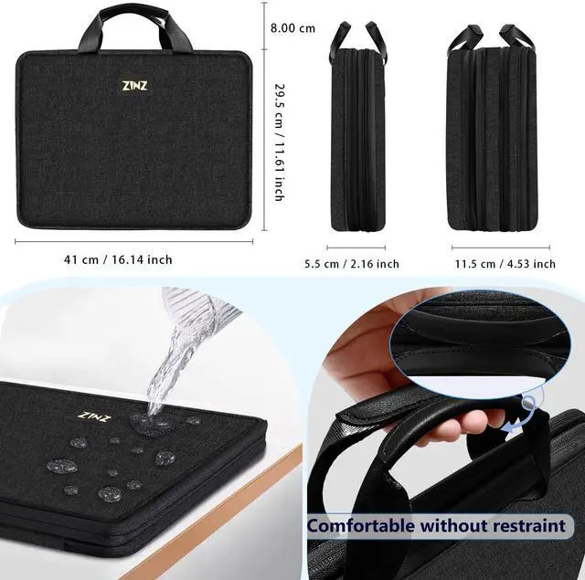 Alt view image 2 of 5 - ZINZ Slim Expandable Laptop Case 15.6 Inch Sleeve Upgraded Protective Durable Recycled Carrying Case Compatible with MacBook 15" & 16" and Most 15" 15.6" 16" Notebook,B01K01