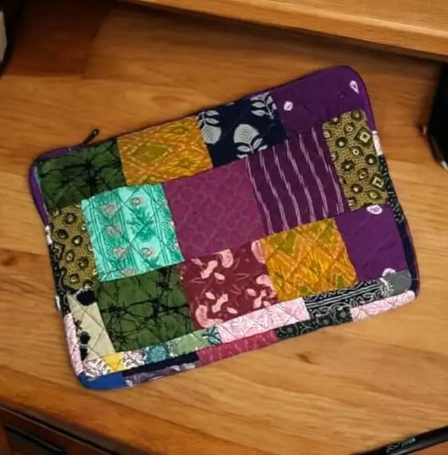 Alt view image 2 of 5 - Upcyclie Laptop Sleeve - Crafted from Recovered Materials - for iPad, Tablet, Laptop- 5 Screen Size Diagonal_Multicolor (Bright Indian Prints, 15 inches)