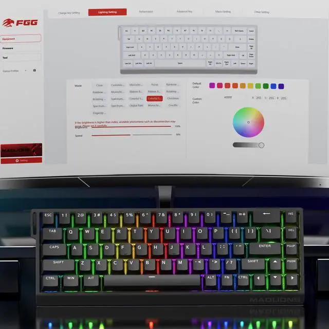Alt view image 4 of 5 - ZMX MADLIONS MAD 68 HE Magnetic Switch RGB Gaming Keyboard,65% Hall Effect Rapid Trigger Adjustable Actuation Hot Swap Wired Mechanical Keyboard with PBT Keycaps PC/Mac Gamer (Black)