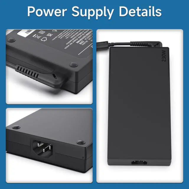 Alt view image 2 of 5 - 20V 11.5A 230w AC Adapter for Lenovo Legion Y7000 Y7000P Y9000K Y520 Y520-15 R720 Y92, PN: ADL230NLC3A 01FR046 SA10M42756 SA10E75805 PA-1231-12LA ADL230NDC3A 01FR044 Laptop Power Adapter Supply Cord