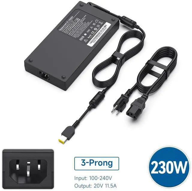 Alt view image 4 of 5 - 20V 11.5A 230w AC Adapter for Lenovo Legion Y7000 Y7000P Y9000K Y520 Y520-15 R720 Y92, PN: ADL230NLC3A 01FR046 SA10M42756 SA10E75805 PA-1231-12LA ADL230NDC3A 01FR044 Laptop Power Adapter Supply Cord