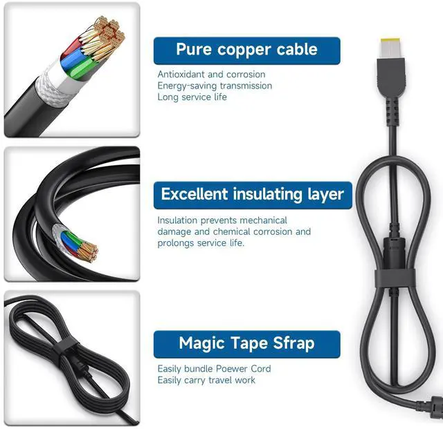 Alt view image 5 of 5 - 20V 11.5A 230w AC Adapter for Lenovo Legion Y7000 Y7000P Y9000K Y520 Y520-15 R720 Y92, PN: ADL230NLC3A 01FR046 SA10M42756 SA10E75805 PA-1231-12LA ADL230NDC3A 01FR044 Laptop Power Adapter Supply Cord