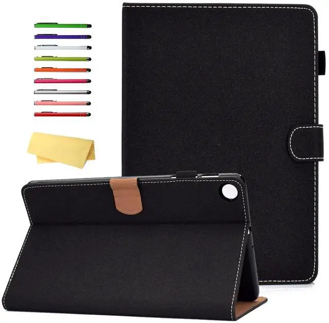 Main image of UUcovers for Kindle Fire HD 8 Case 8th/7th/6th Generation, Fire HD 8 Case 2016/2017/2018 with Stand/Pencil Holder/Pocket [Auto Wake/Sleep] Magnetic Smart Embossed PU Leather Shockproof Cover, Black