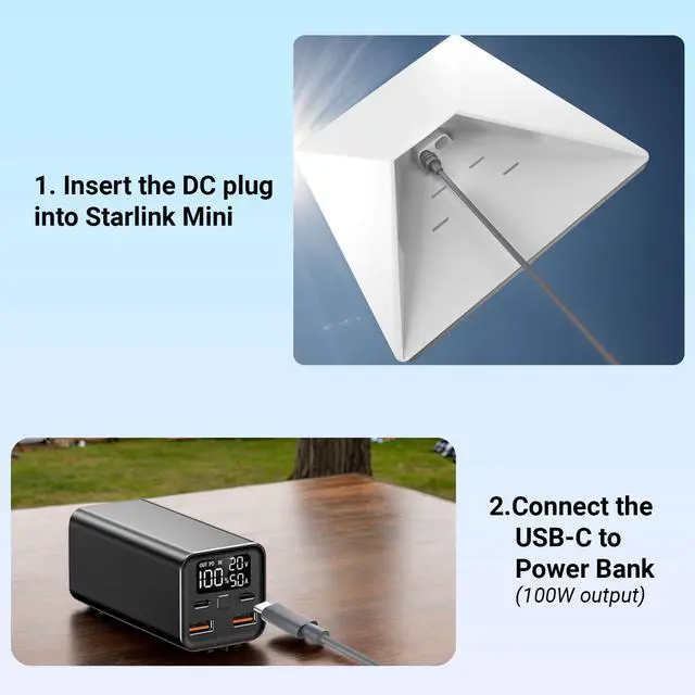 Alt view image 2 of 5 - Starlink Mini Cable - Waterproof 32FT Starlink Mini USB C Cable, Works with 100W+ PD Source, Compatible Starlink Mini Accessories, 10M Starlink Mini Power Cable for Reliable Performance