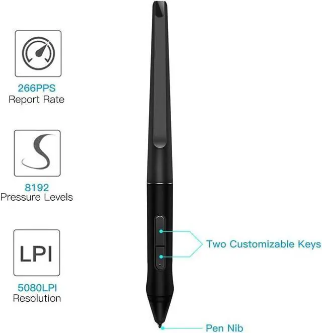 Alt view image 3 of 5 - PW500 Battery-Free Stylus Pen for Huion KAMVAS Pro 22 Inspiroy Q11K V2 Q620M GT-221 GT2201 Graphic Tablet Drawing Digital Pen Touch Screen Active Laptop Stylus S-Pen