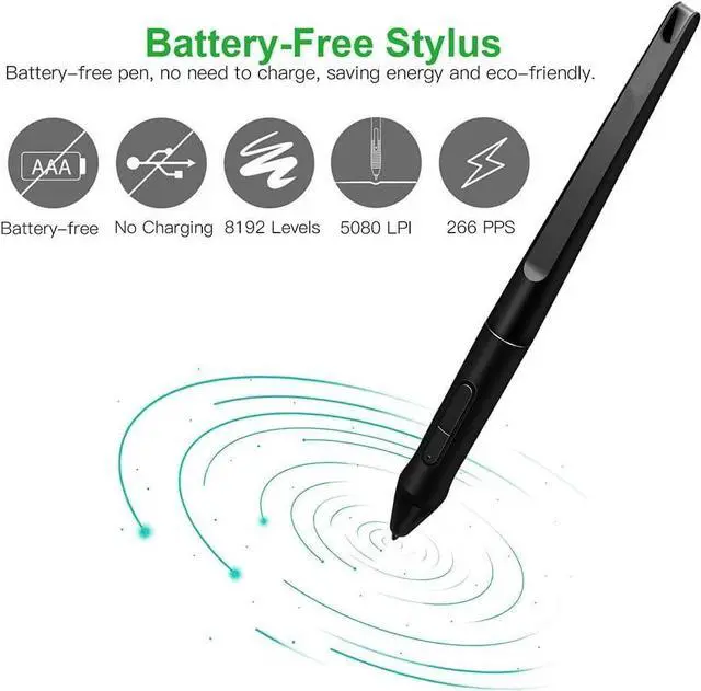 Alt view image 4 of 5 - PW500 Battery-Free Stylus Pen for Huion KAMVAS Pro 22 Inspiroy Q11K V2 Q620M GT-221 GT2201 Graphic Tablet Drawing Digital Pen Touch Screen Active Laptop Stylus S-Pen
