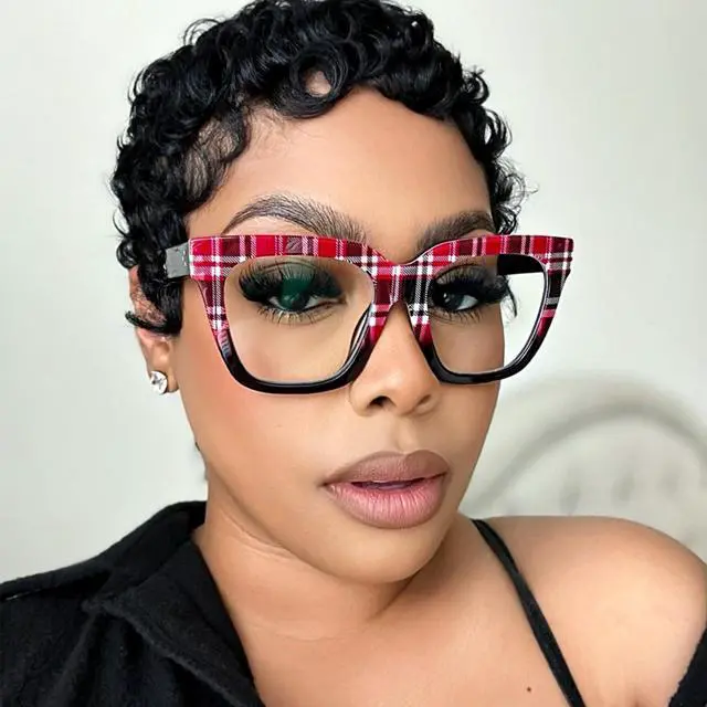 Alt view image 3 of 5 - Zeelool Square Acetate Glasses Retro Eyewear for Women Blue Light Blocking Glasses Anti Eyestrain Glasses ZJGA784822-01 Red