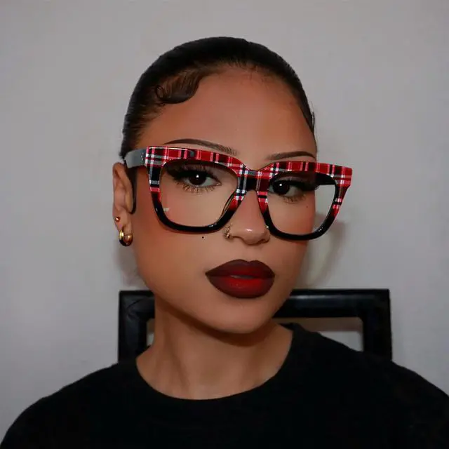 Alt view image 4 of 5 - Zeelool Square Acetate Glasses Retro Eyewear for Women Blue Light Blocking Glasses Anti Eyestrain Glasses ZJGA784822-01 Red