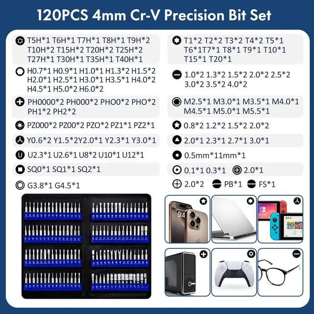 Alt view image 3 of 5 - XOOL 200 in 1 Precision Screwdriver Kit, Electronics Repair Tool Magnetic Driver Kit with 164 Bits, Flexible Shaft, Extension Rod for Computer, iPhone, Laptop, PC, PS4, Xbox, Nintendo