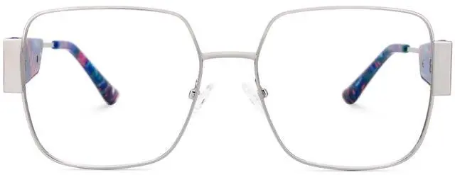 Main image of Zeelool Metal Square Glasses Frame for Women Blue Light Blocking Glasses Anti Eyestrain Glasses ZJGM107636-02 Silver